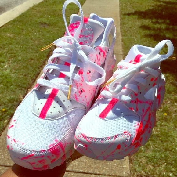 High Top Custom Huarache Shoes Nike Huarache Black Gucci Custom